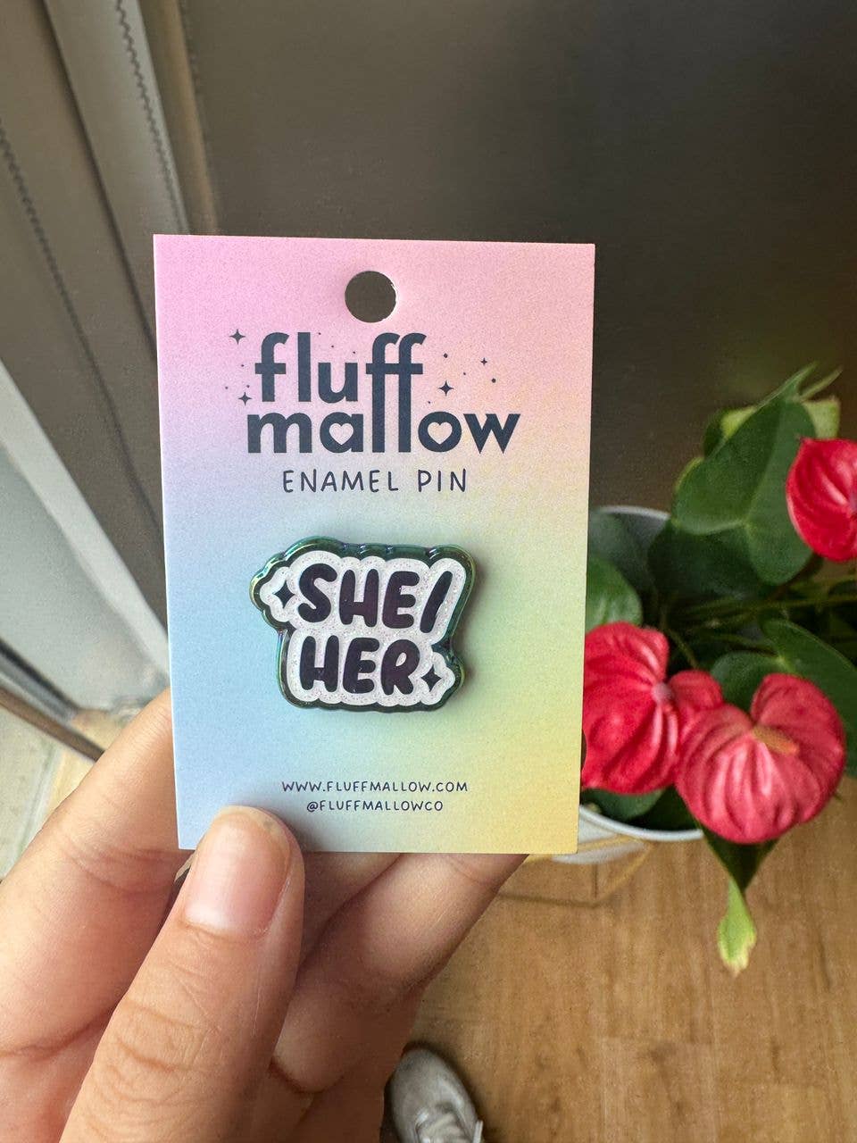 She/Her Pronouns Enamel Pin